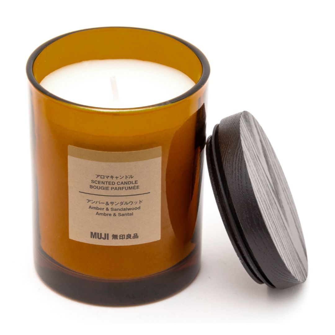 Muji Amber and Sandalwood 1 Wick Candle - muji fragrances