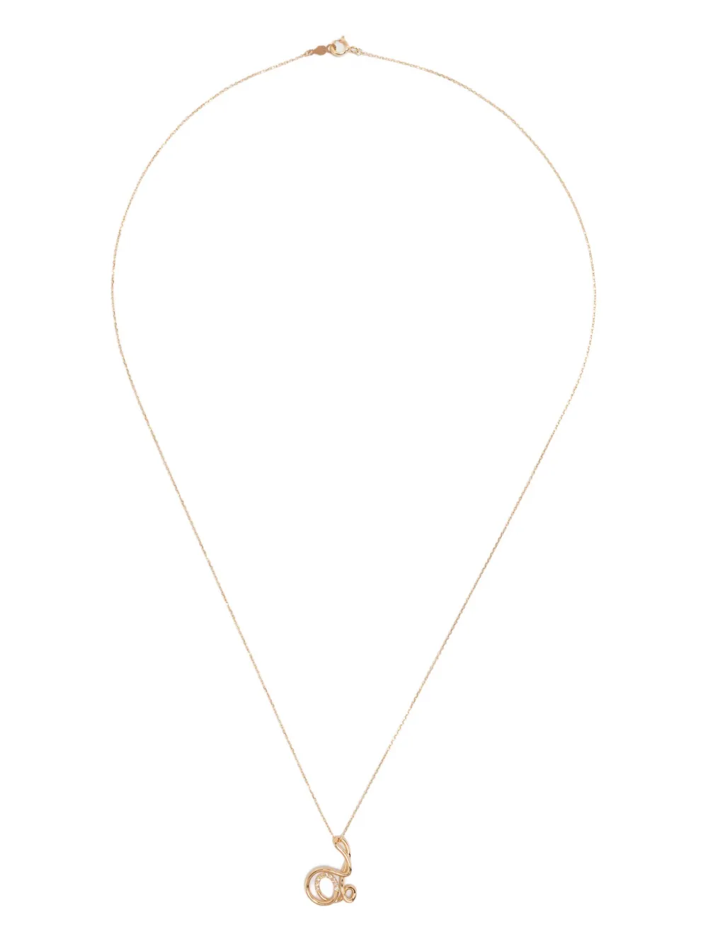 Charlotte Chesnais 18k Yellow Gold Letter D Diamond Necklace | One Size