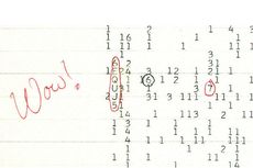 A scan of a color copy of the original computer printout bearing the Wow! signal, taken several years after the signal's 1977 arrival.