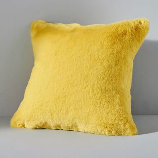 Sophie Chartreuse faux fur pillow