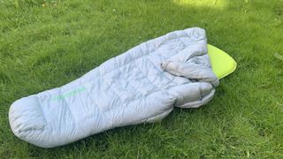 Thermarest Vesper 32 quilt on a sleeping pad outdoors