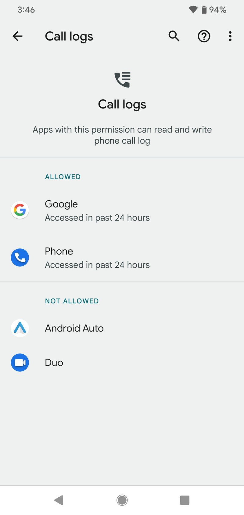 Android 12 Privacy Dashboard Screenshot