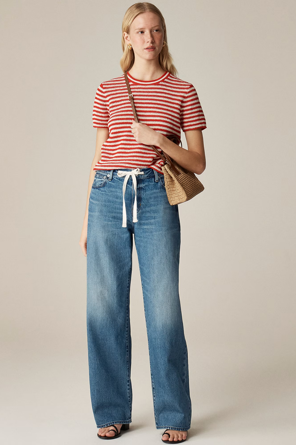 J.Crew Lower-Rise Wide-Leg Jean With Tie