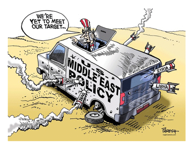 Political cartoon Middle East foreign policy