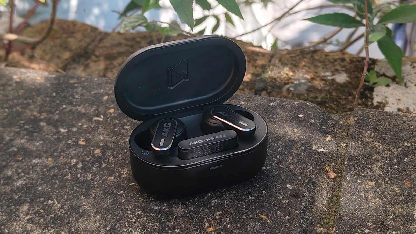 The AKG N5 on a stone wall