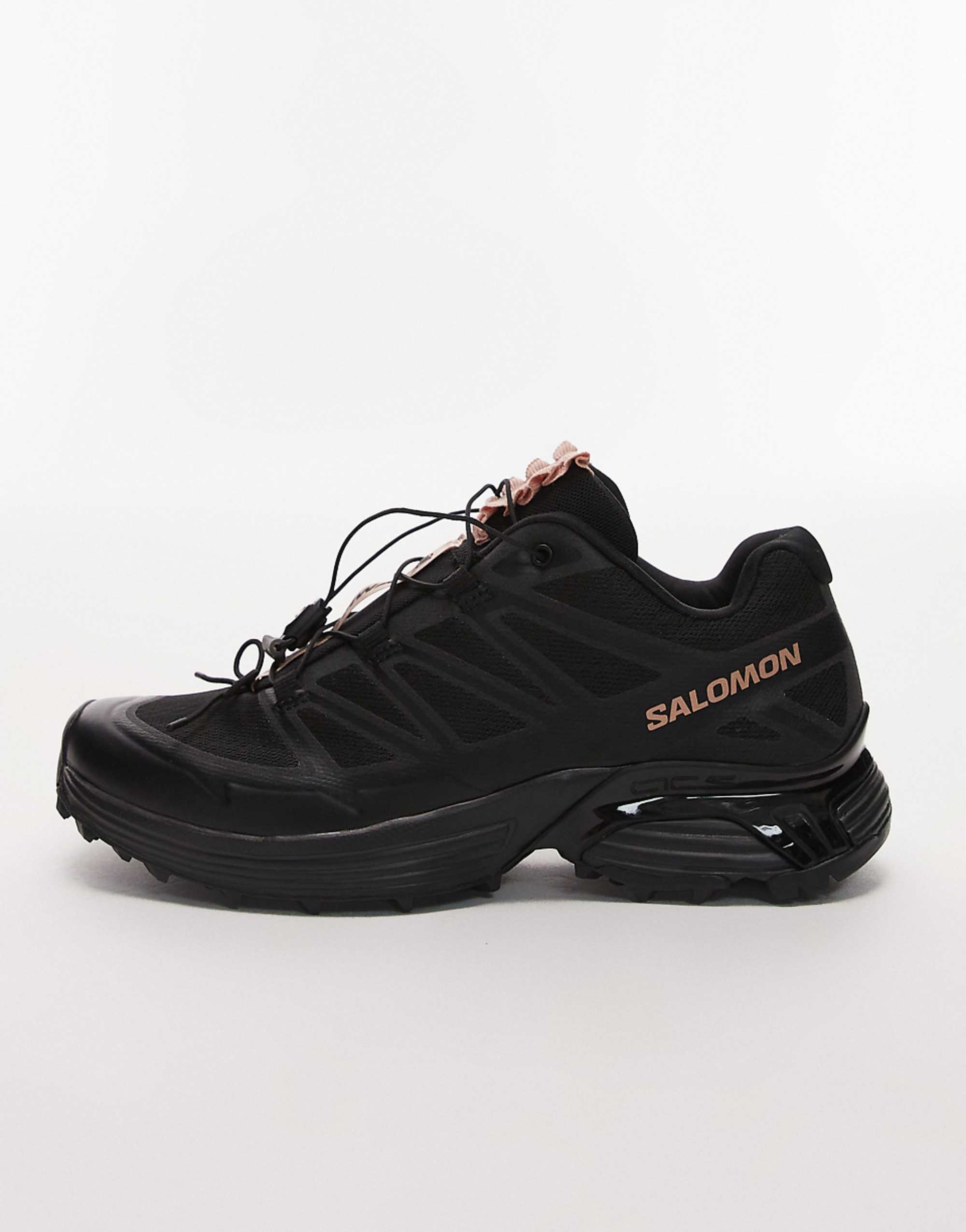 Salomon Xt-Pathway 2 Satin Trainers in Black and Mahogany Rose