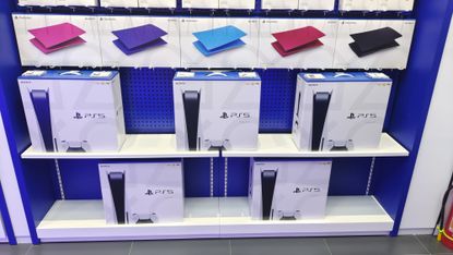 Sony PS5 consoles in shop