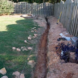 French drain being built