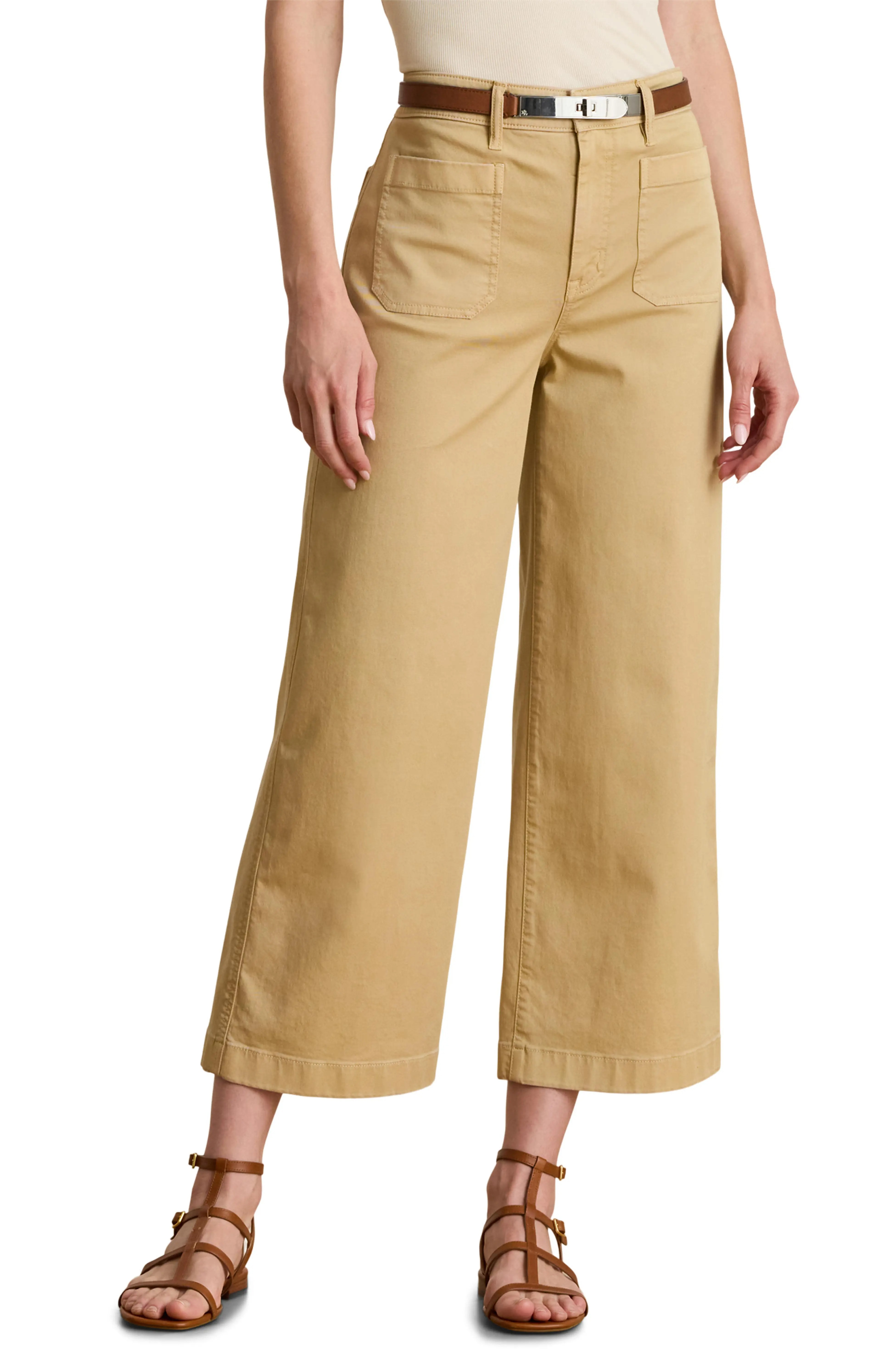 Lauren Ralph Lauren, Stretch Cotton Twill Crop Pants