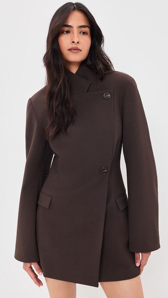 Astrine Tailored Mini Dress - Coffee