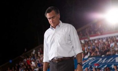 Mitt Romney at a victory rally in New Hampshire on Sept. 7: Since the GOP and Democratic conventions, Mitt Romney has seen President Obama nudge ahead of him in several polls.