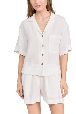 Eberjey Women's Garment Dyed Linen Short Set (Was $250) 