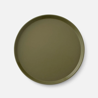 olive green circular tray