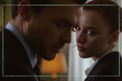 Fair Play ending explained as illustrated by Alden Ehrenreich as Luke and Phoebe Dynevor as Emily in Fair Play. 