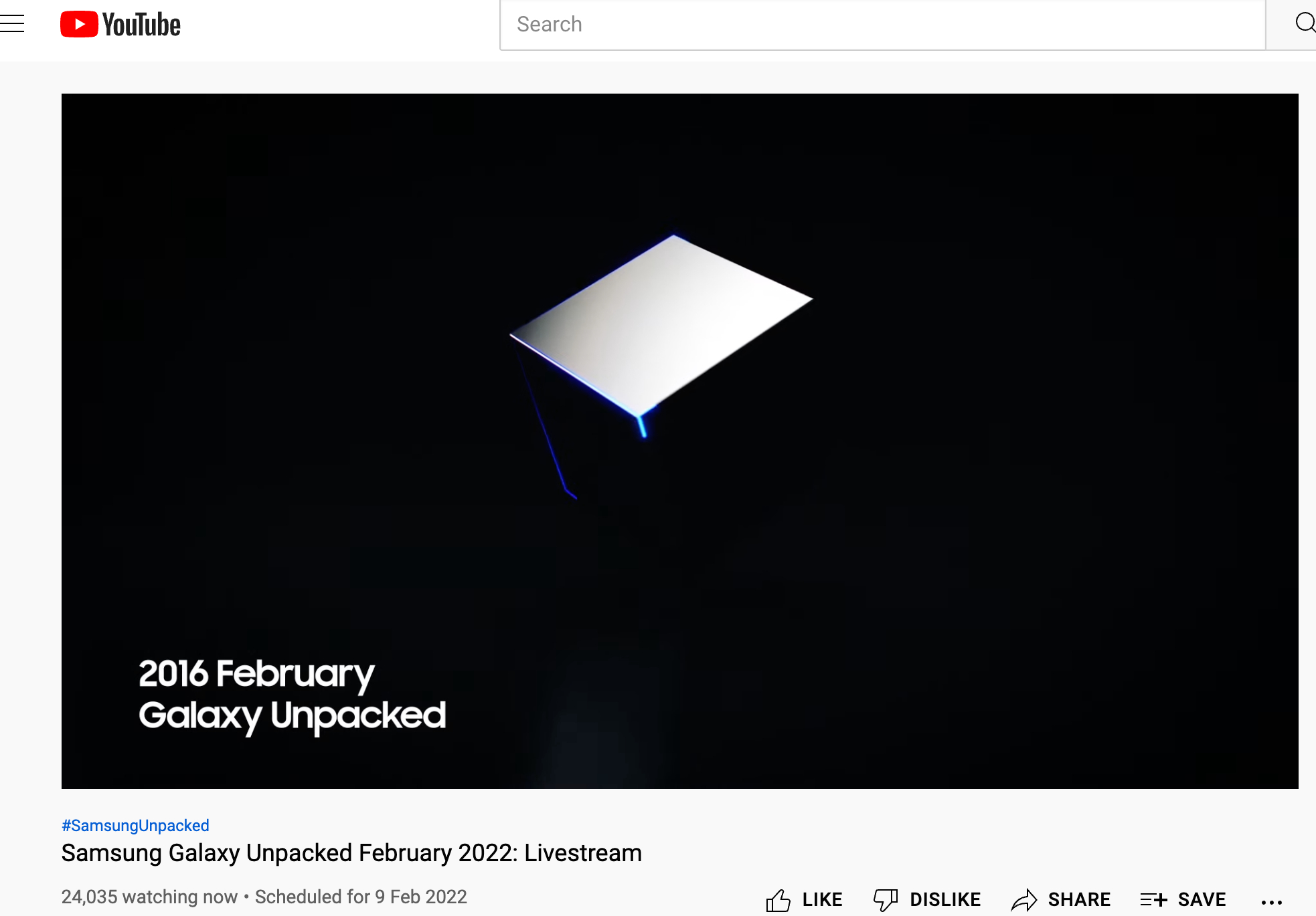 Samsung Unpacked live stream