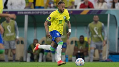 Neymar in action against Serbia in Brazil’s first group game 