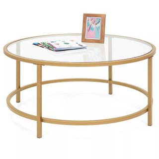 modern coffee table with gold legs