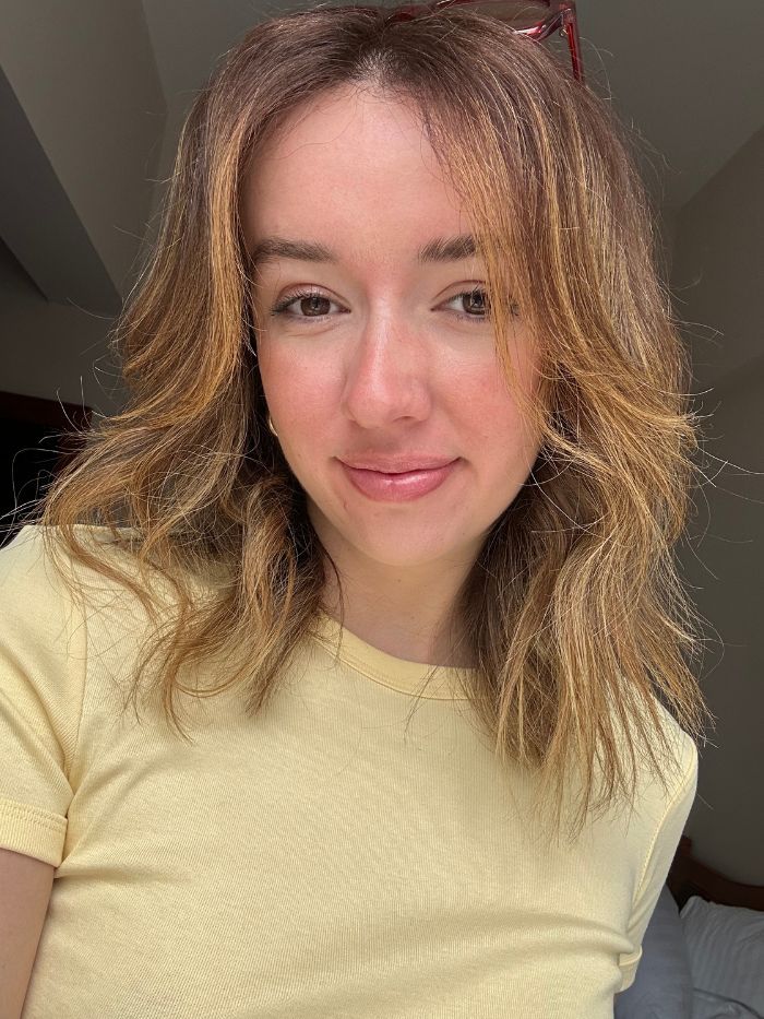 social media editor Megan Storey with ghost bangs