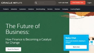 Oracle Netsuite's homepage