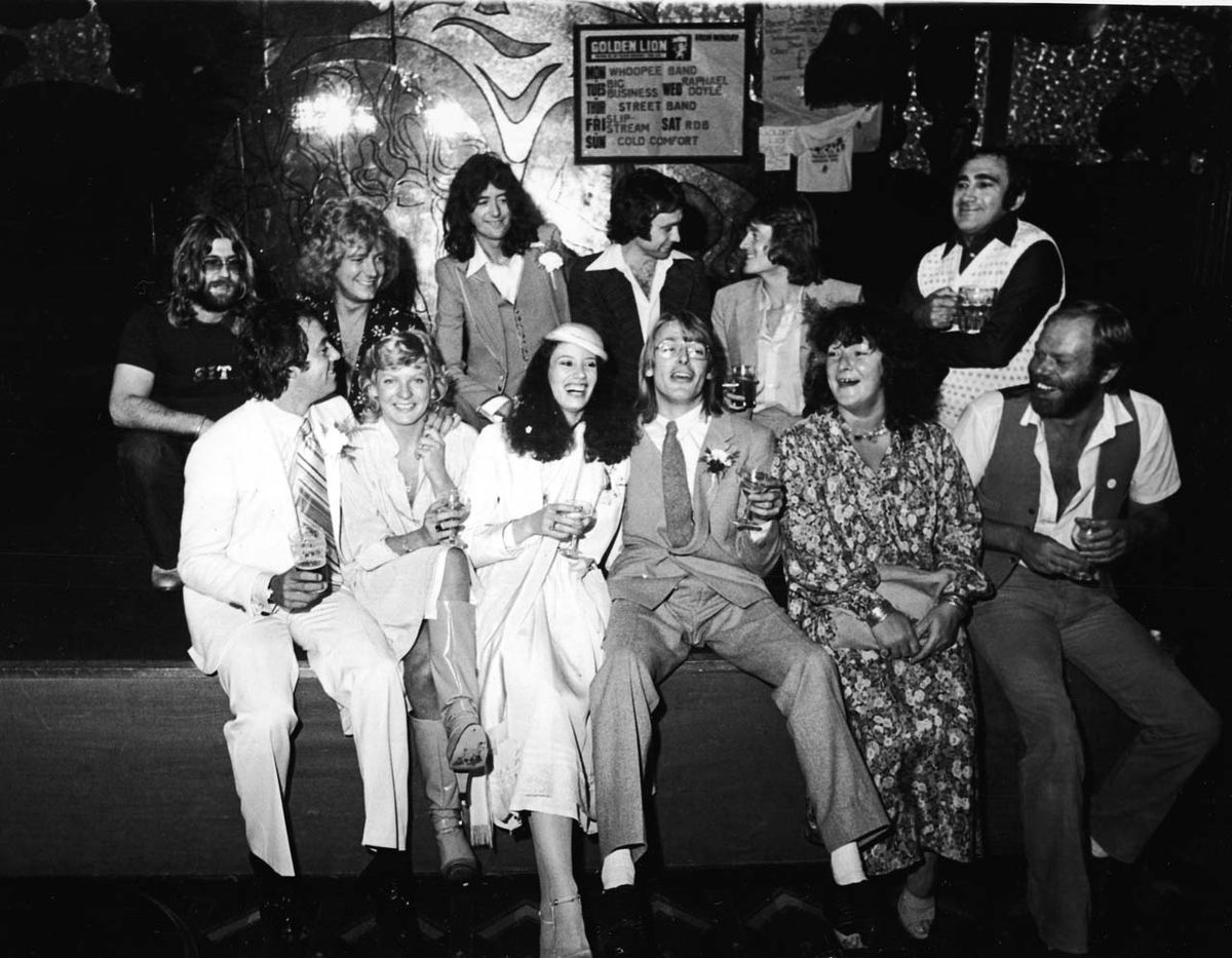 One pub, two bands, two rock marriages, as Led Zeppelin road manager Richard Cole and Bad Company drummer Simon Kirke get married on the same day.