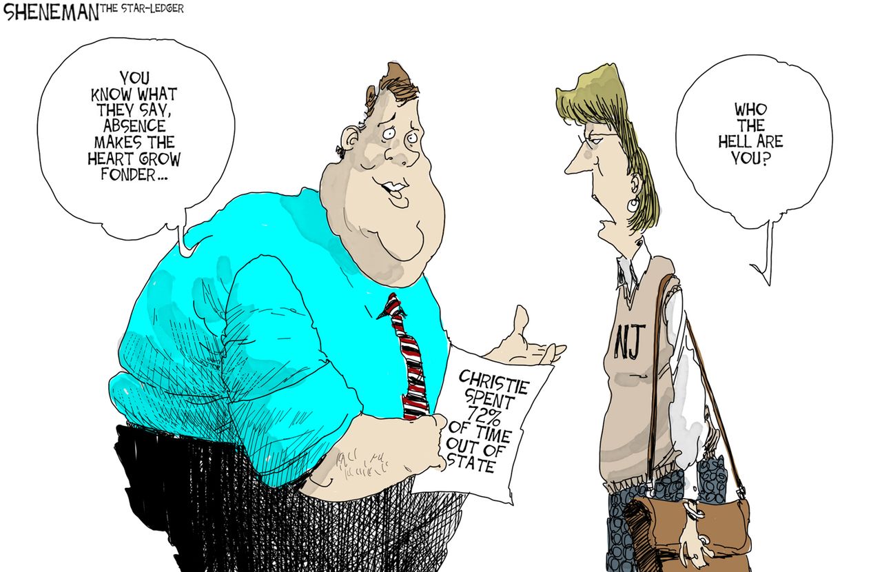 Political cartoon U.S. Chris Christie New Jersey