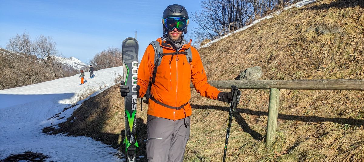 Man wearing Rab Khroma Kinetic ski jacket