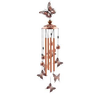 A bronze butterfly wind chimes
