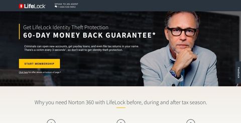 Norton LifeLock's homepage