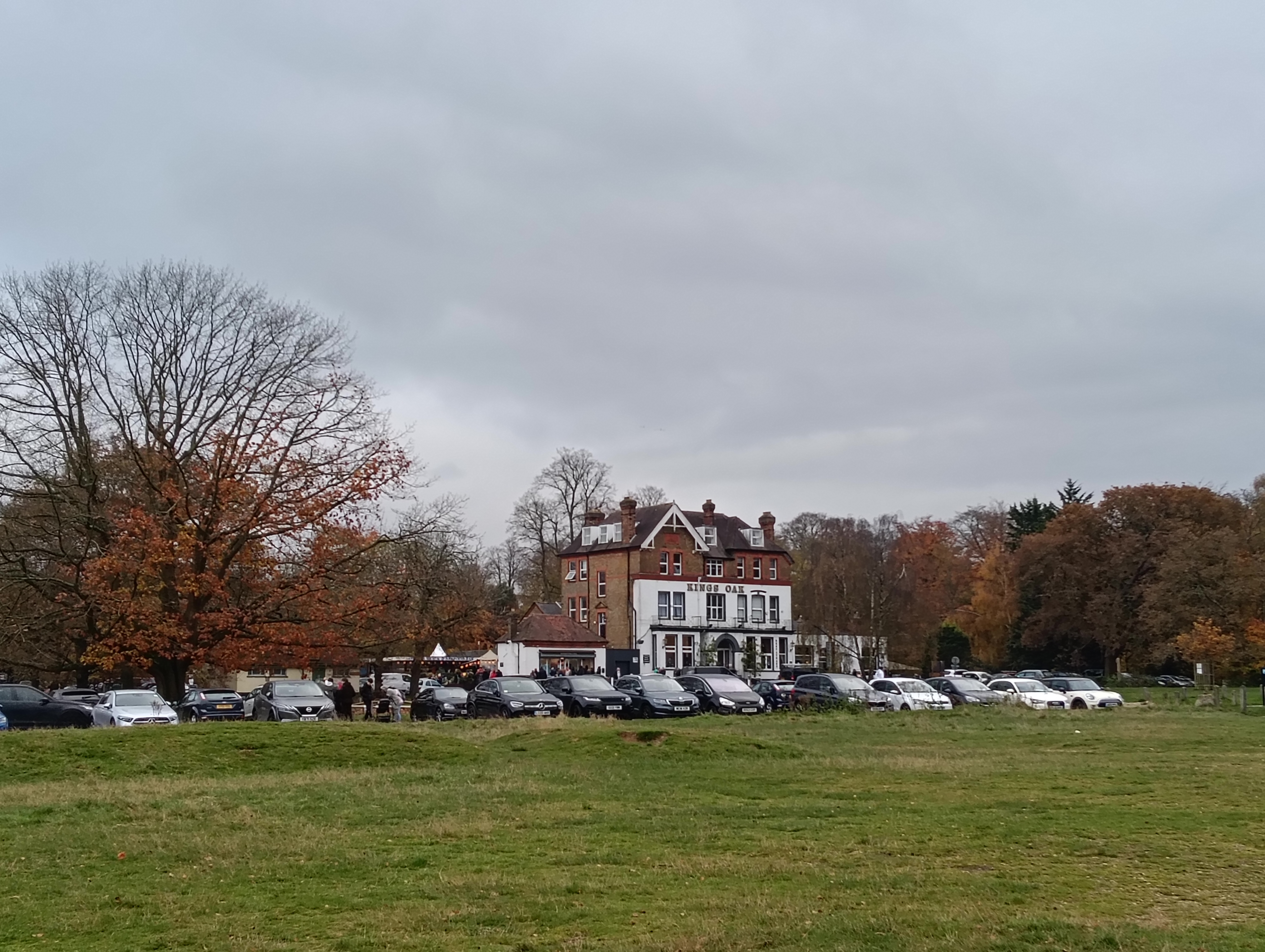 A pub across a green