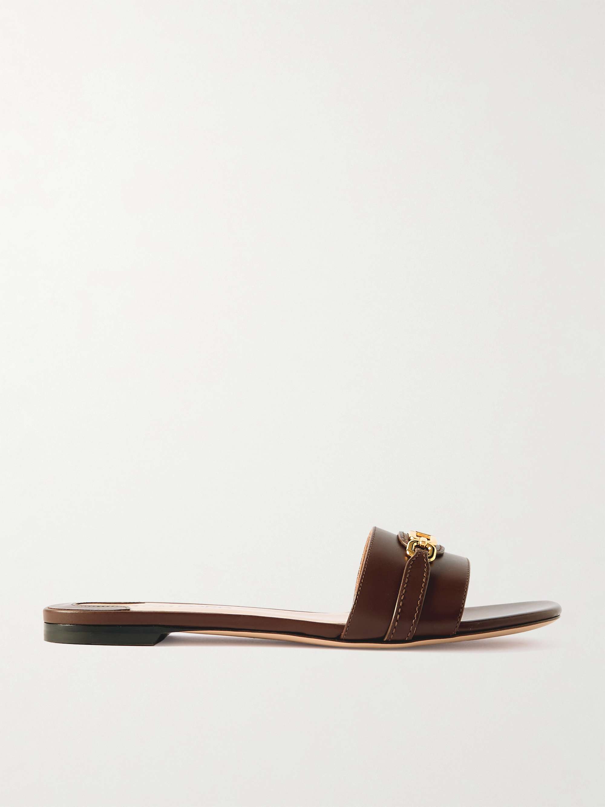 Logo-Embellished Leather Slides