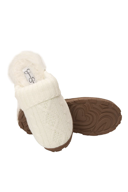 Jessica Simpson Soft Cable Knit Slippers 