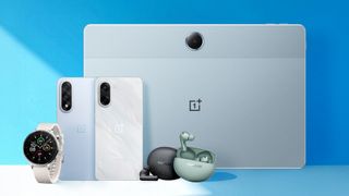 New OnePlus products on a blue background
