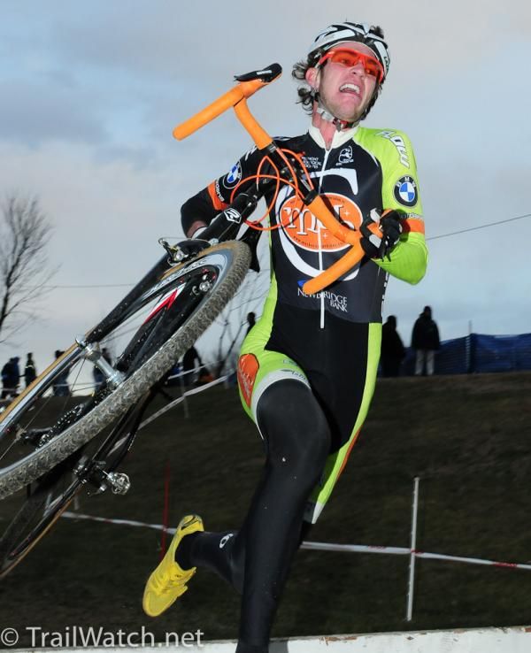 Travis Livermon (Mock Orange Racing) flying over the barriers
