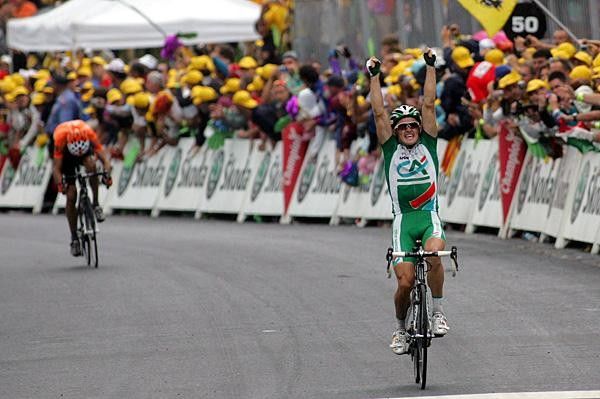 Simon Gerrans (Cr&eacute;dit Agricole) left his breakaway companions for dead in the final 100 metres.