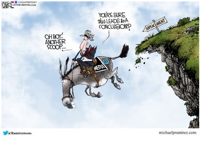 Political Cartoon U.S. Media Democrats Impeachment