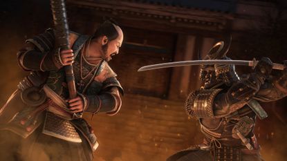 Assassin's Creed Shadows: Claws of Awaji gameplay showing Yasuke facing off against an opponent to the left
