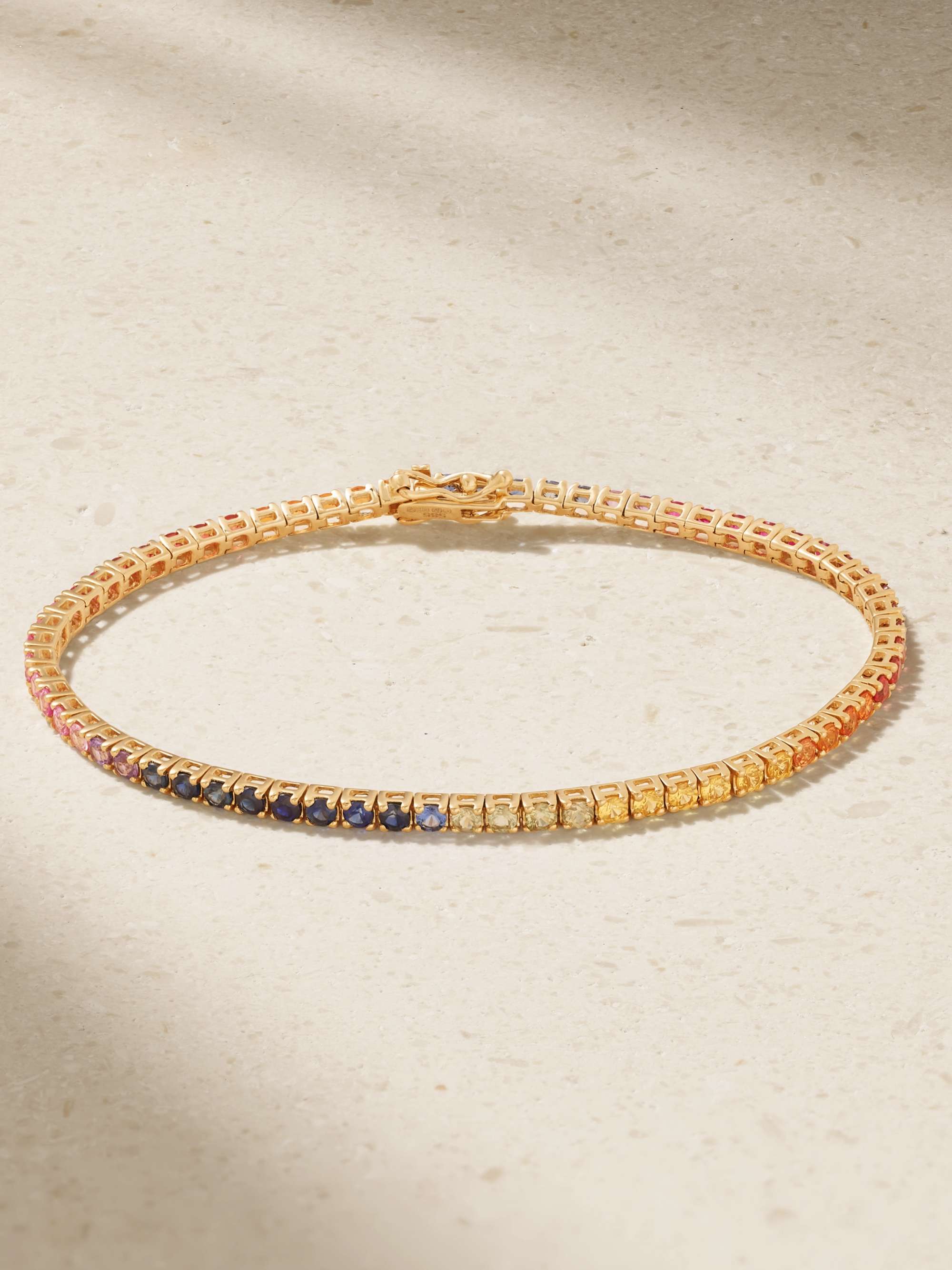 14-Karat Gold Sapphire Tennis Bracelet