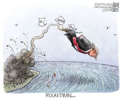 Political Cartoon U.S. Trump North Korea deal