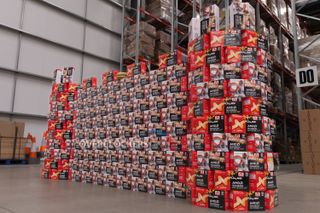 "OCUK castle" of RX 9060 XTs, from Tweet via Sapphire SVP of Marketing Adrian Thompson