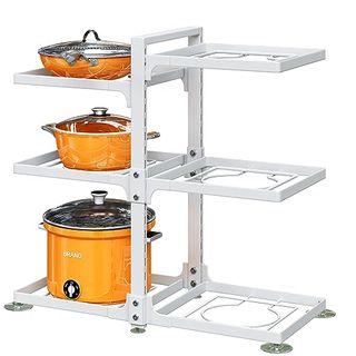 PXRACK Pot and Pan Organizer for Cabinet, 6 Tier Adjustable Pots and Pans Rack Organizer for Kitchen Organization, Under Cabinet Pan and Pot Storage Rack Pan Organizer for Stockpot and Steamer