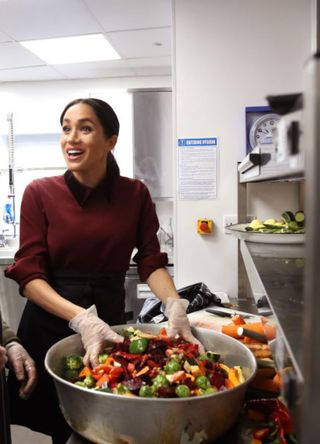 Meghan, Duchess of Sussex visits the Hubb Community Kitchen in London