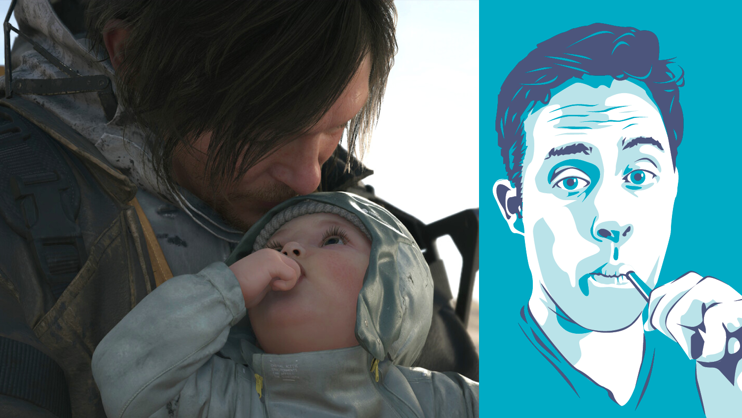 Death Stranding 2 composite with headshot of PC Gamer writer Wes Fenlon