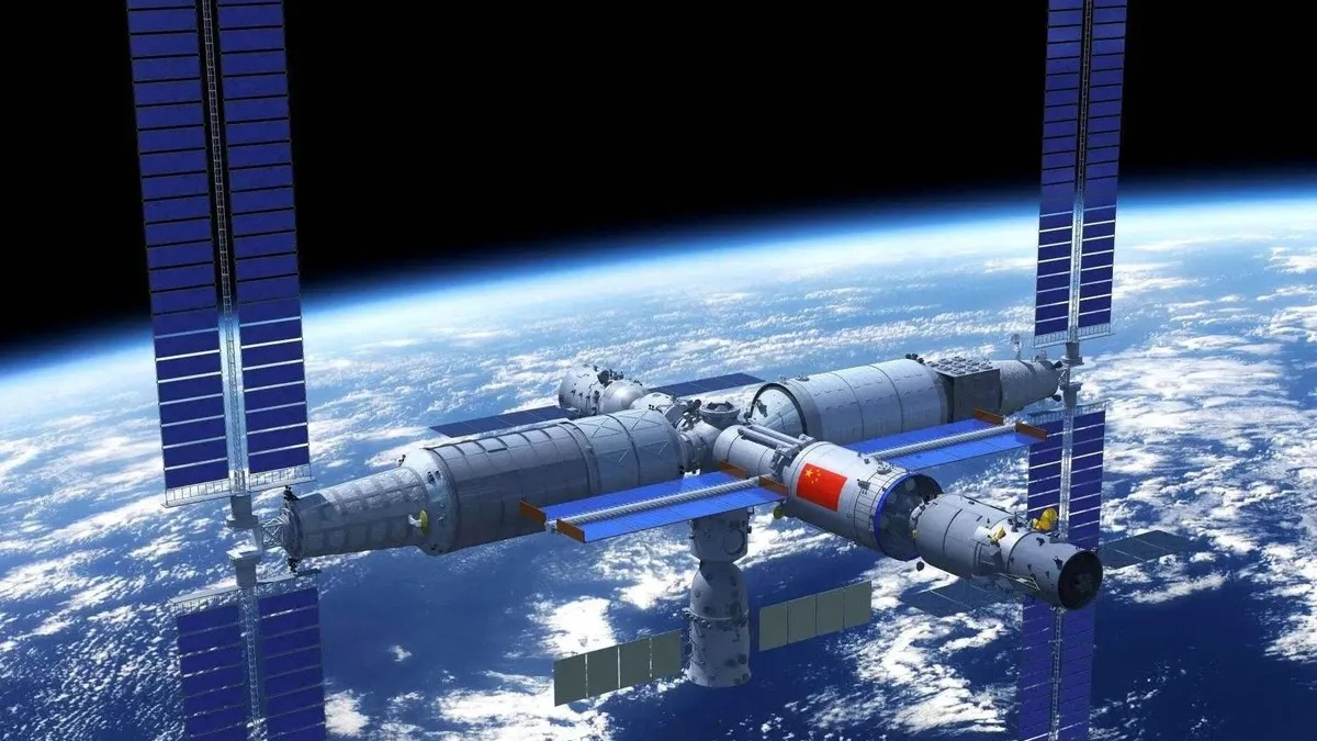 Artist's illustration of China's Tiangong space station.