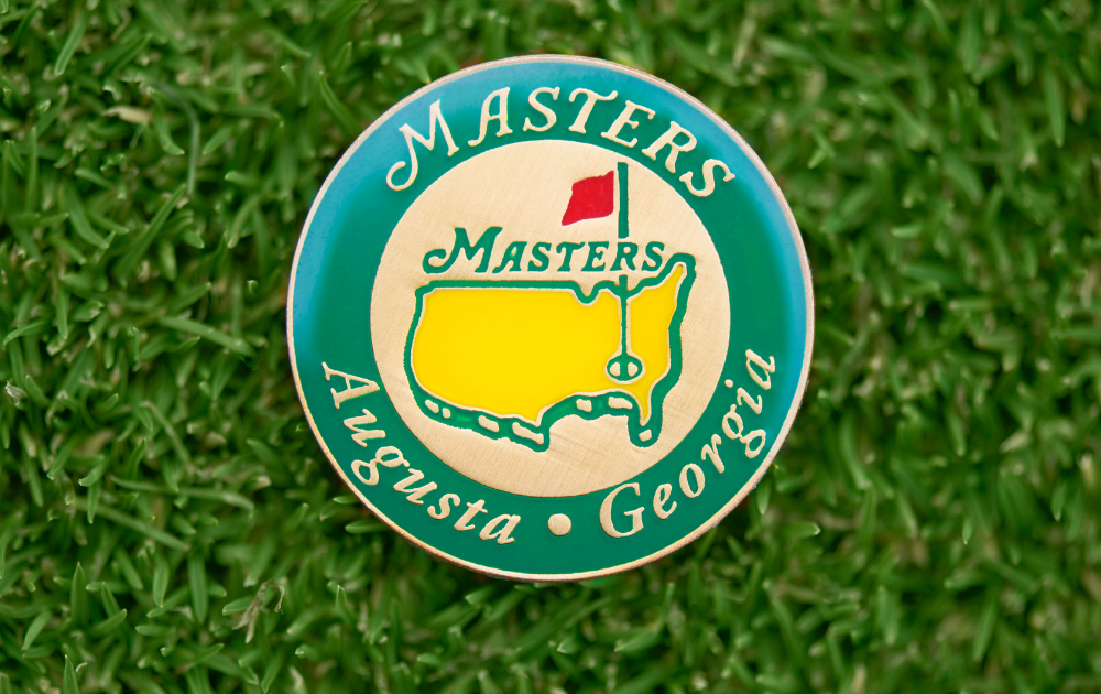  In this photo illustration a US Masters Ball Marker is displayed on a golf green at Coombe Hill Golf Club, Kingston on April 1, 2026 in London, England.