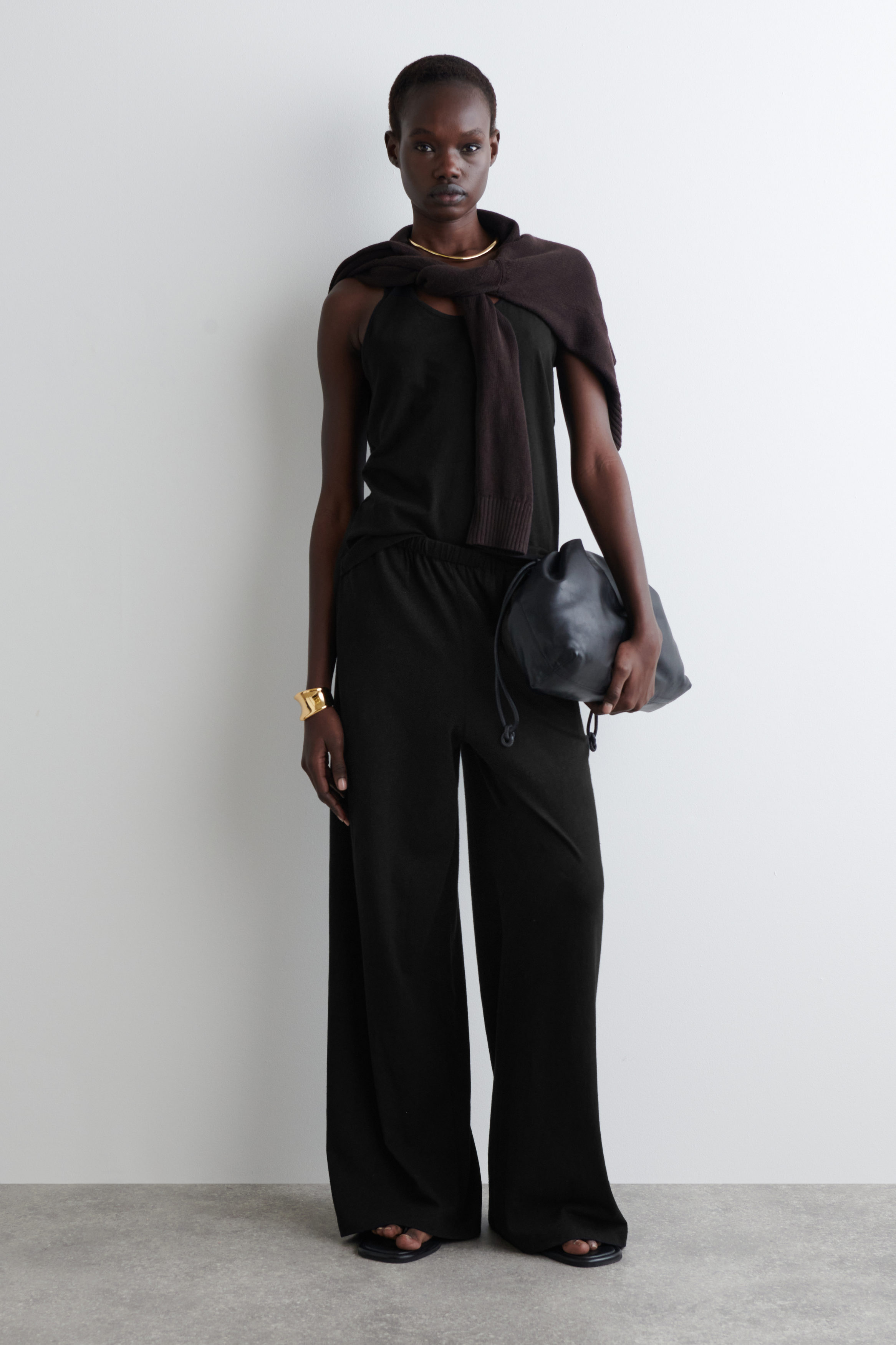 Cotton-Linen Wide-Leg Trousers