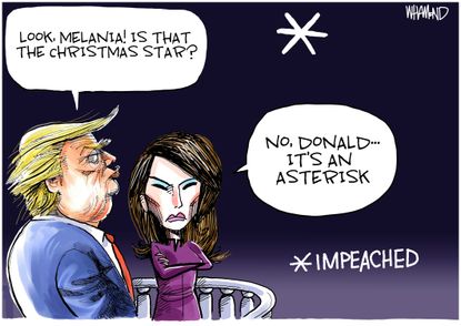 Political Cartoon U.S. Trump Melania Christmas Asterisk