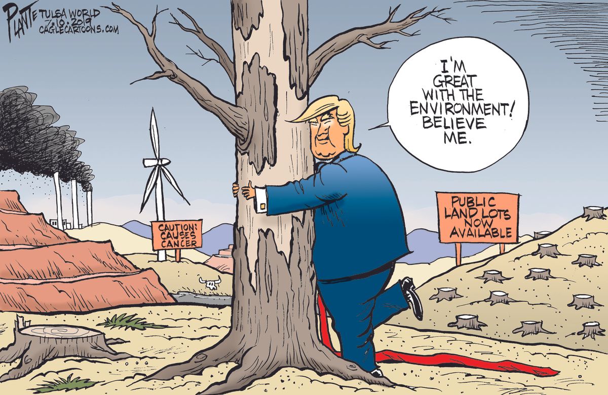 Political Cartoon U.S. Trump EPA Environment Public Land Plots | The Week