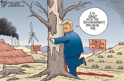 Political Cartoon U.S. Trump EPA Environment Public Land Plots