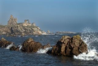 castle ruins by the sea