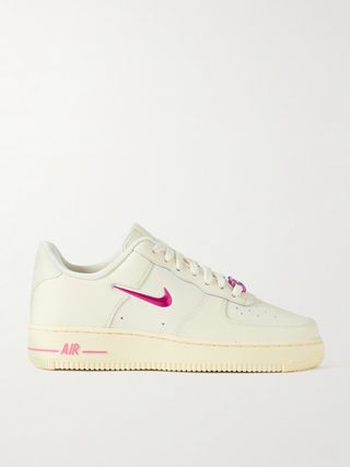 Air Force 1 '07 Metallic Rubber-Trimmed Leather Sneakers